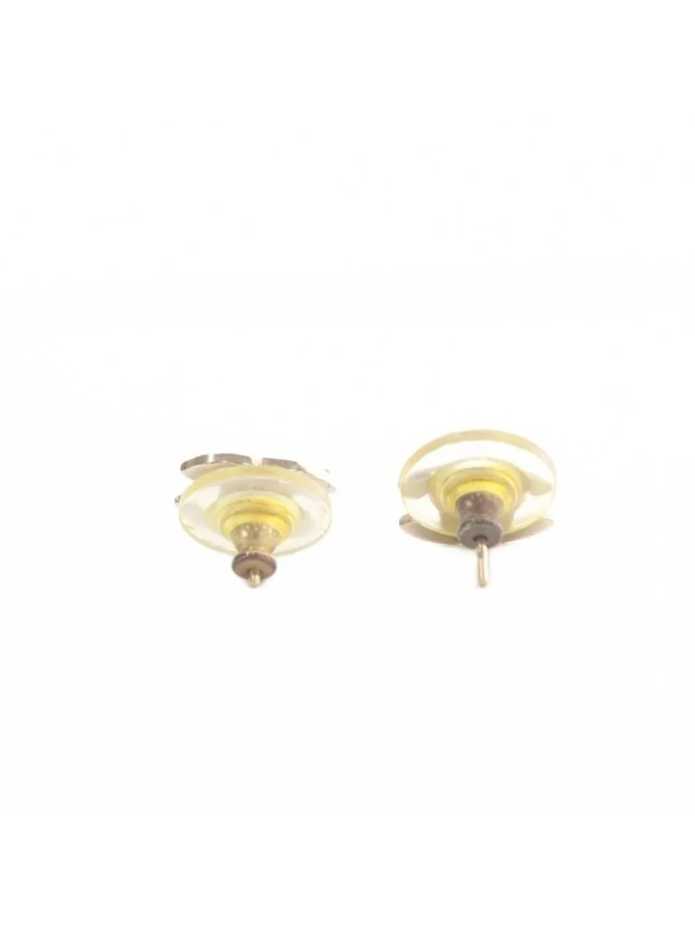 Chanel Rhinestone CC Logo Earrings Gold